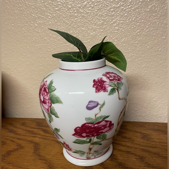 Vintage Taste Setter Sigma PLUMROSE by Gail Levitis Floral Vase Jar 7 1/2" Tall - Picture 6 of 11